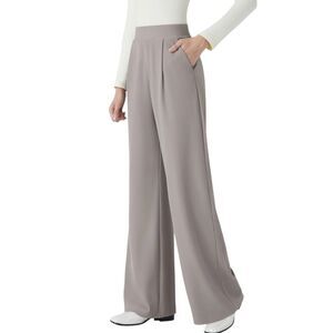 HALARA Flex High Waisted Waist-Slimming Pocket Wide Leg Micro Waffle Work Pants